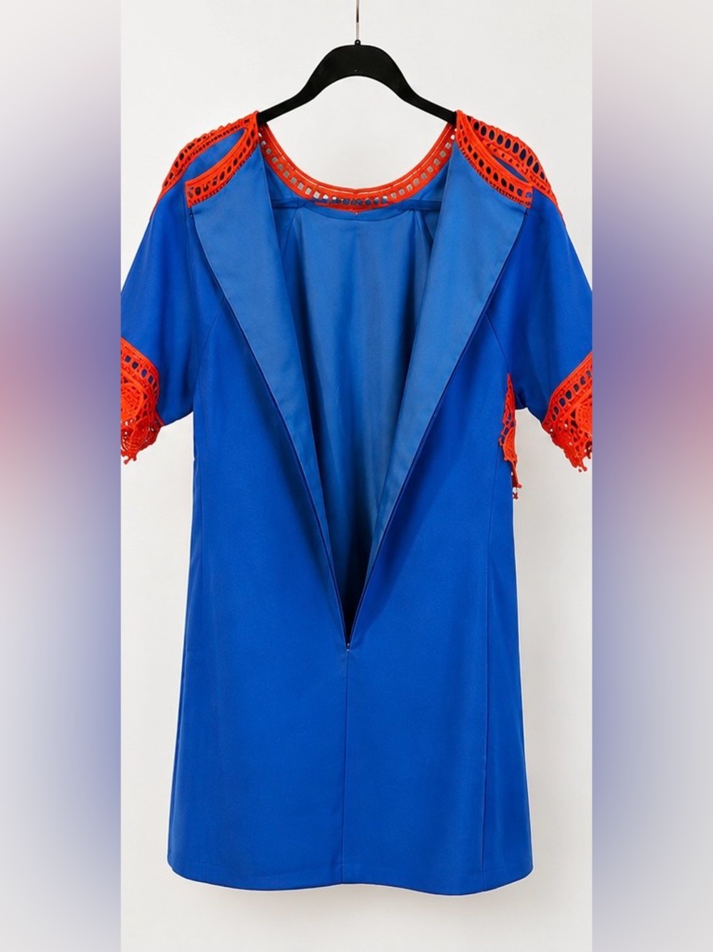 ✨ Tory Burch Marissa Blue Crochet Trim Tunic Mini Dress Size S ✨ - Picture 4 of 4